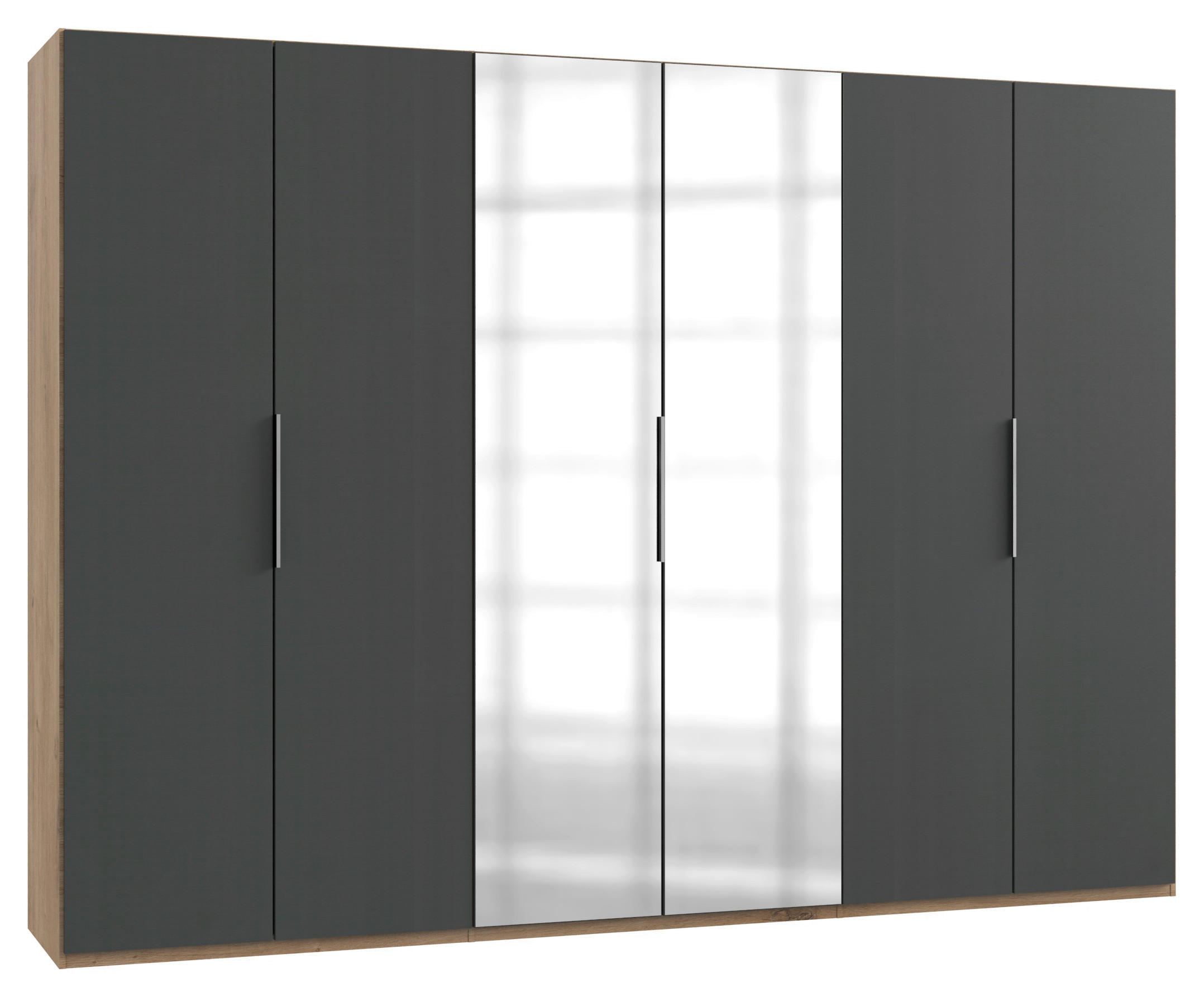 Mid.you Drehtürenschrank Wimex Level 36A Graphit, Eiche 300x216x58 cm