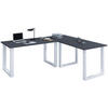 ECKSCHREIBTISCH 190/130/76 cm  in Anthrazit, Silberfarben  - Anthrazit/Silberfarben, Design, Holzwerkstoff/Metall (190/130/76cm) - MID.YOU