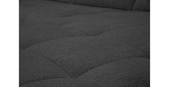 ECKSOFA Anthrazit Chenille Armlehnenkissen, Rücken echt, Sitztiefenverstellung  - Anthrazit/Schwarz, KONVENTIONELL, Textil/Metall (313/215cm) - Hom`in