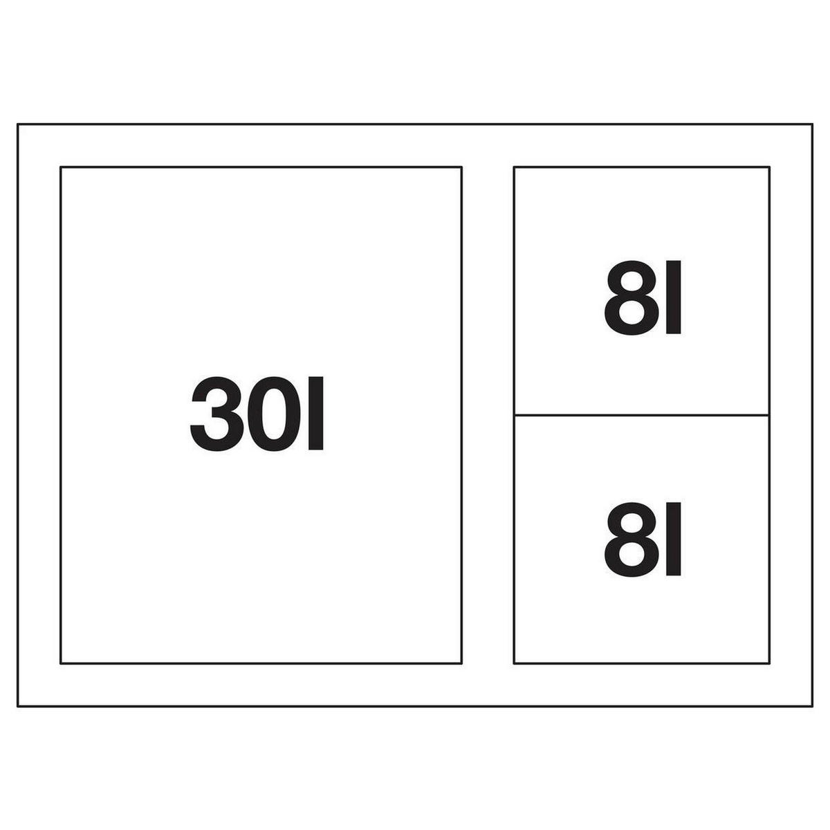 EINBAUABFALLSAMMLER Blanco FLEXON II Low XL 60/3 30 L + 2x 8 L  - Edelstahlfarben/Schwarz, Basics, Kunststoff/Metall (56,2-56,8/32,5/40,0cm) - Blanco