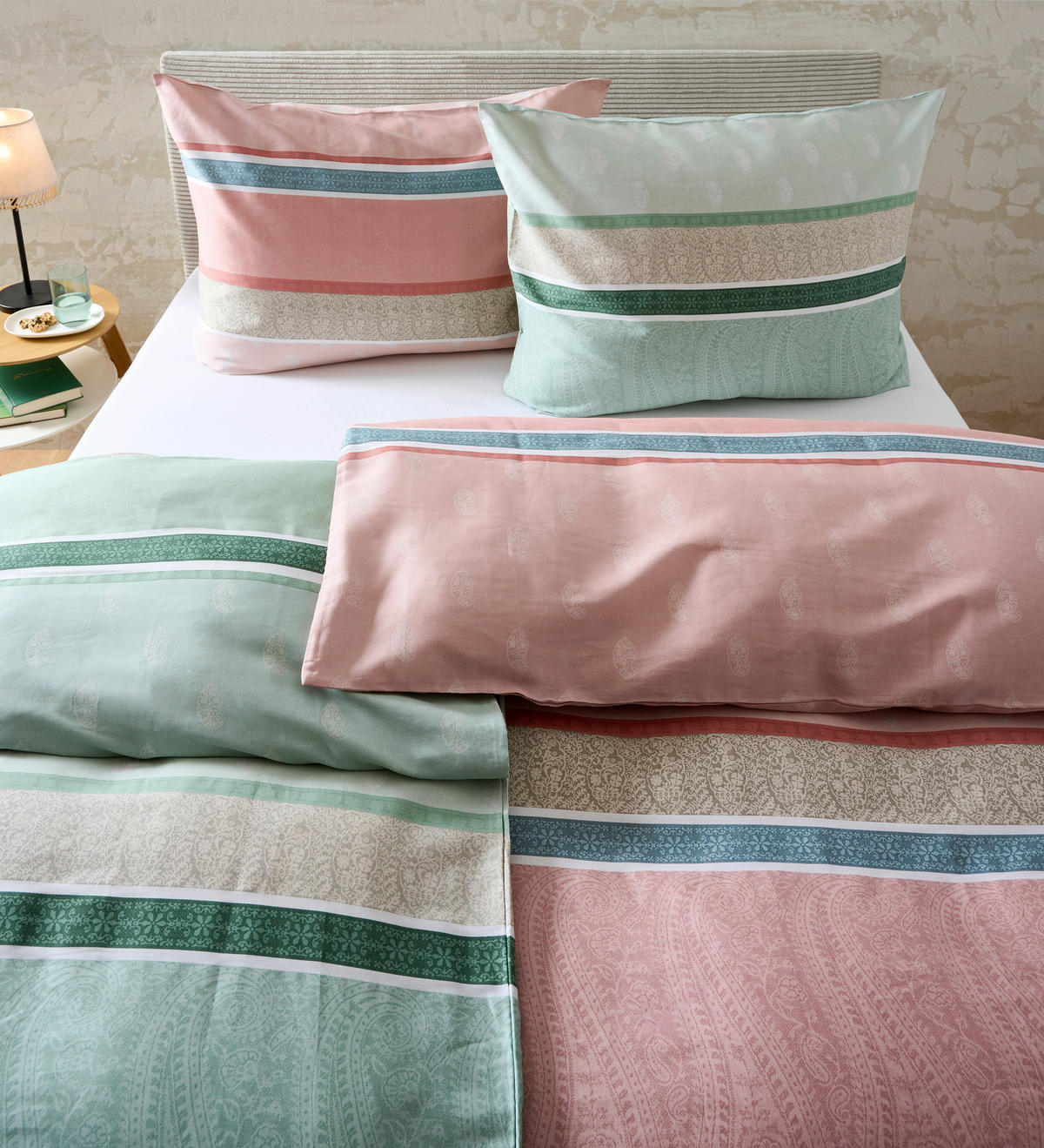 BETTWÄSCHE PASHMINA Satin 140/200 cm  - Grün, KONVENTIONELL, Textil (140/200cm) - Esposa