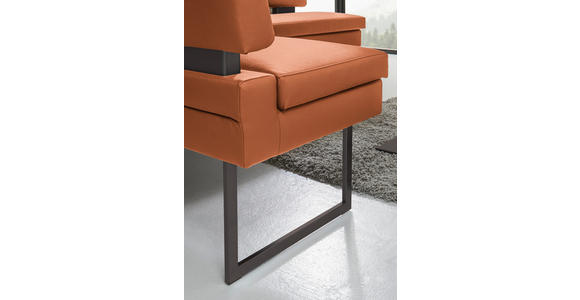 ECKBANK 158/200 cm Mikrofaser Braun, Orange   - Schwarz/Braun, Design, Textil/Metall (158/200cm) - Dieter Knoll