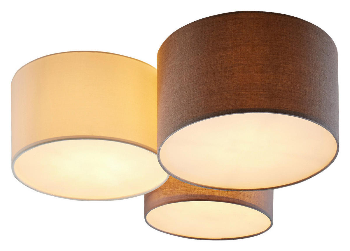 DECKENLEUCHTE PASTORE 61/49,5/25,5 cm   - Anthrazit/Braun, KONVENTIONELL, Textil/Metall (61/49,5/25,5cm) - Eglo