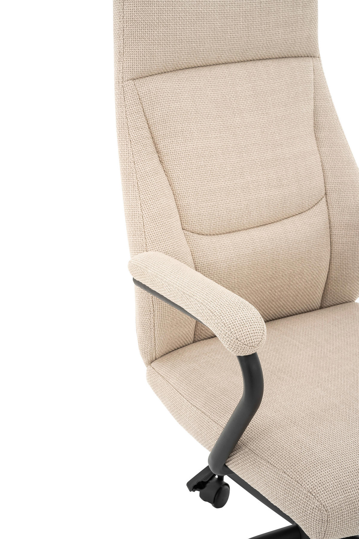 CHEFSESSEL Webstoff Creme, Schwarz  - Creme/Schwarz, MODERN, Kunststoff/Textil (60/106-114/65cm) - MID.YOU
