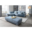 ECKSOFA  in Mikrofaser Hellblau  207/301 cm  - Chromfarben/Hellblau, Design, Textil/Metall (207/301cm) - Xora