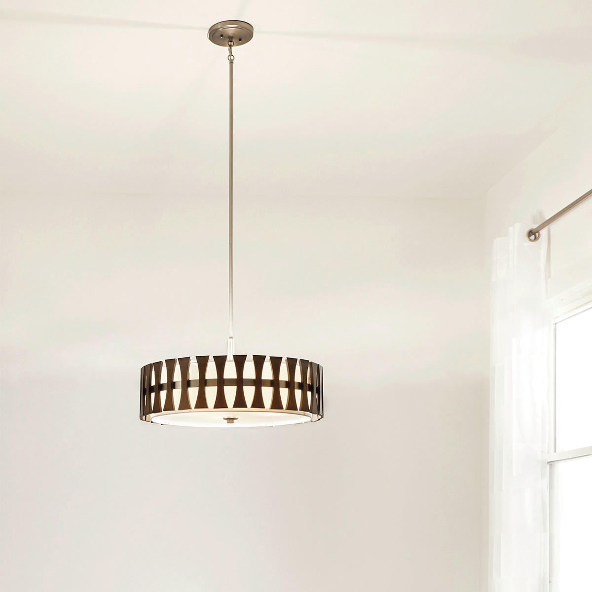 HÄNGELEUCHTE 60.9/41.7 cm    - Dunkelgrün, Design, Holz/Metall (60.9/41.7cm) - Elstead Lighting