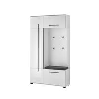 GARDEROBE 2-teilig  in 111/201/39 cm  - Weiß Hochglanz/Weiß, MODERN, Holzwerkstoff (111/201/39cm) - MID.YOU