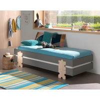 STAPELBETT  90/200 cm  Grau  - Kieferfarben/Grau, MODERN, Holz/Holzwerkstoff (90/200cm) - Vipack