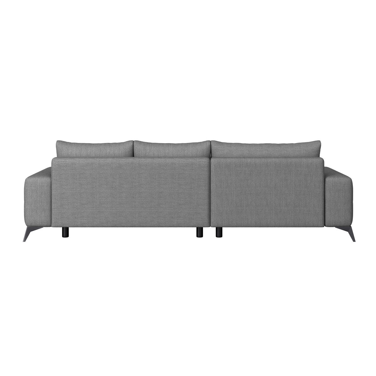 ECKSOFA MAURO Anthrazit Flachgewebe  - Anthrazit/Schwarz, Trend, Textil/Metall (175/290cm) - MID.YOU