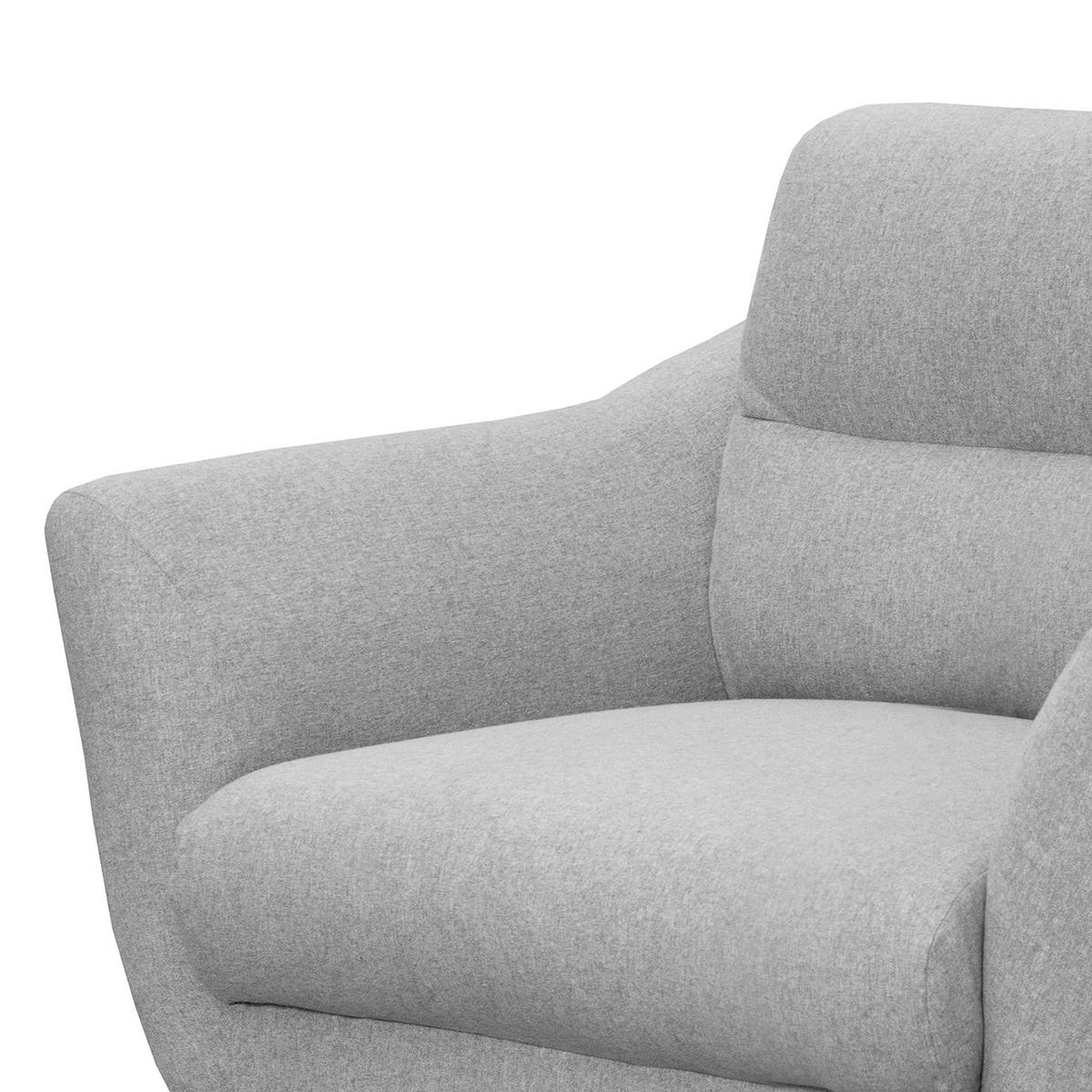 SESSEL in Webstoff Hellgrau  - Hellgrau/Schwarz, Design, Holz/Textil (92/87/88cm) - Livetastic