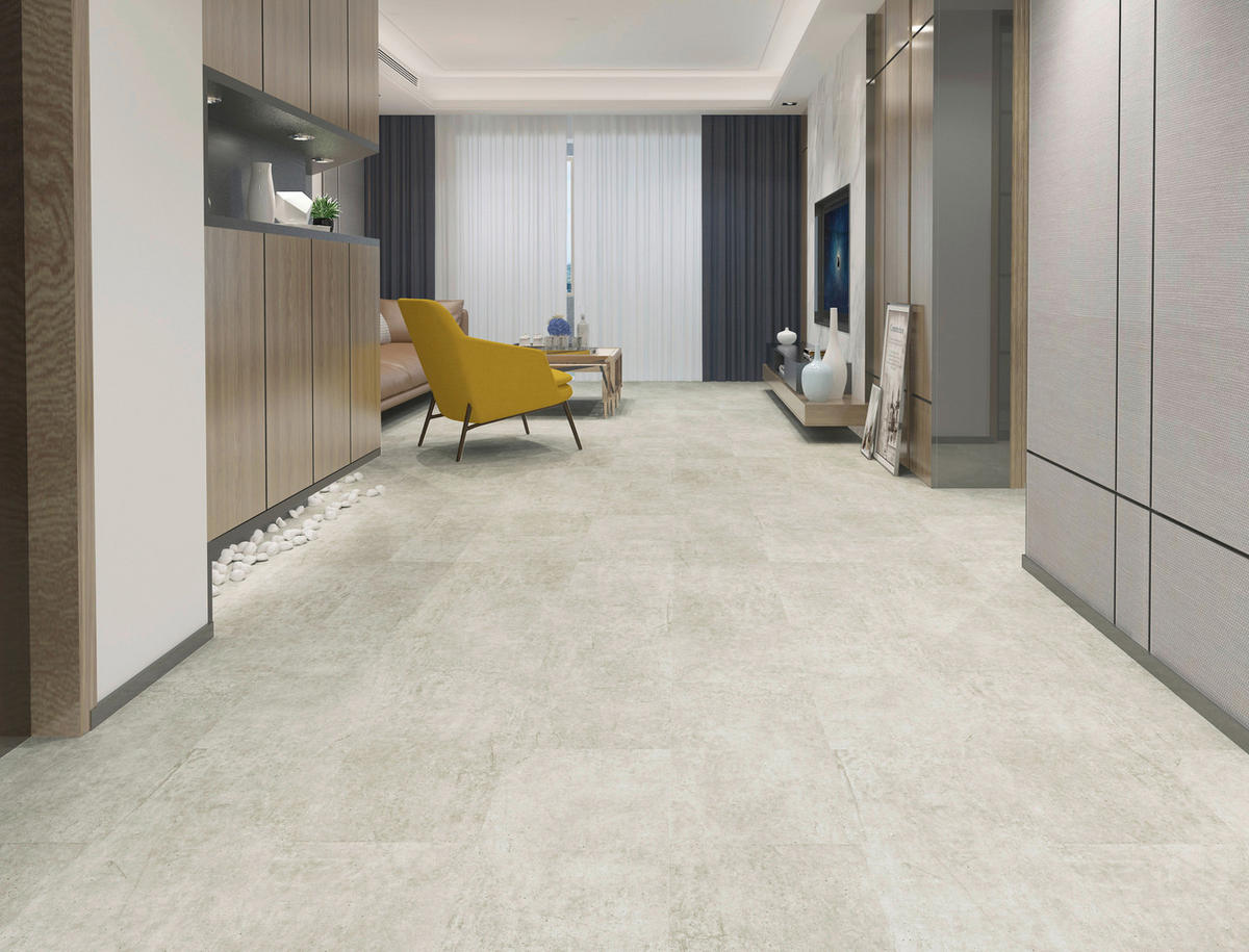 VINYLBODEN Econfloor LA VILLI 65 CONCRETE  per  m² - Grauweiss, Basics, Kunststoff/Stein (60/30/0,67cm) - Econfloor