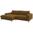 ECKSOFA  in Flachgewebe Goldfarben  177/253 cm  - Goldfarben/Schwarz, Design, Textil/Metall (177/253cm) - Dieter Knoll
