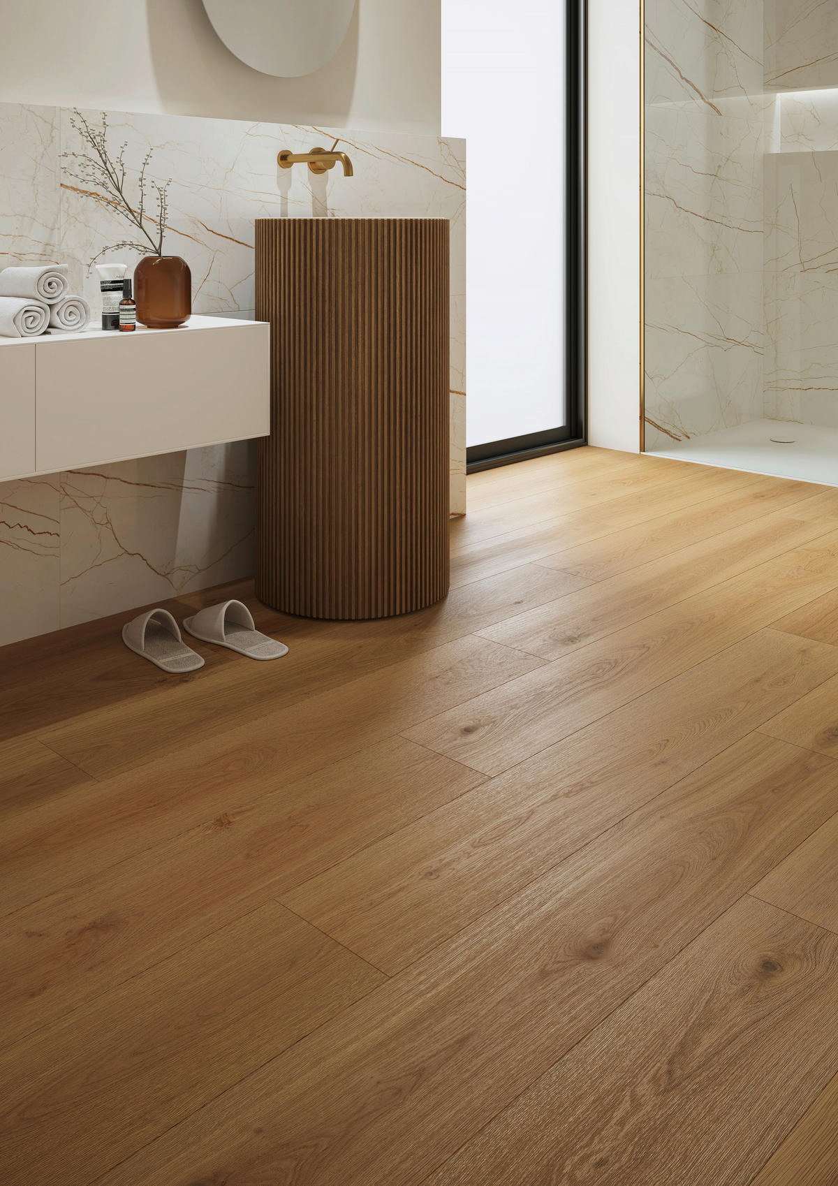 VINYLBODEN Barlinek SPC Brass Oak  per  m² - Eichefarben, Design, Kunststoff (19,8/0,55/123,4cm) - Barlinek