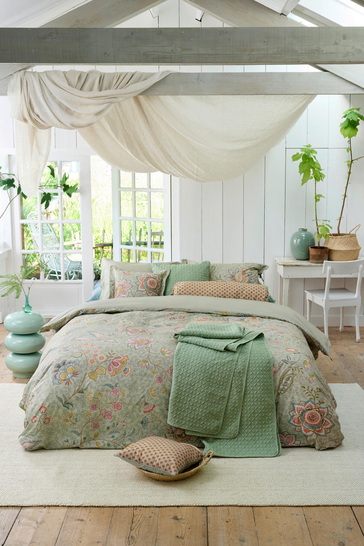 WENDEBETTWÄSCHE Mumbai Morning 140/200 cm  - Hellgrün, Basics, Textil (140/200cm) - Pip Home