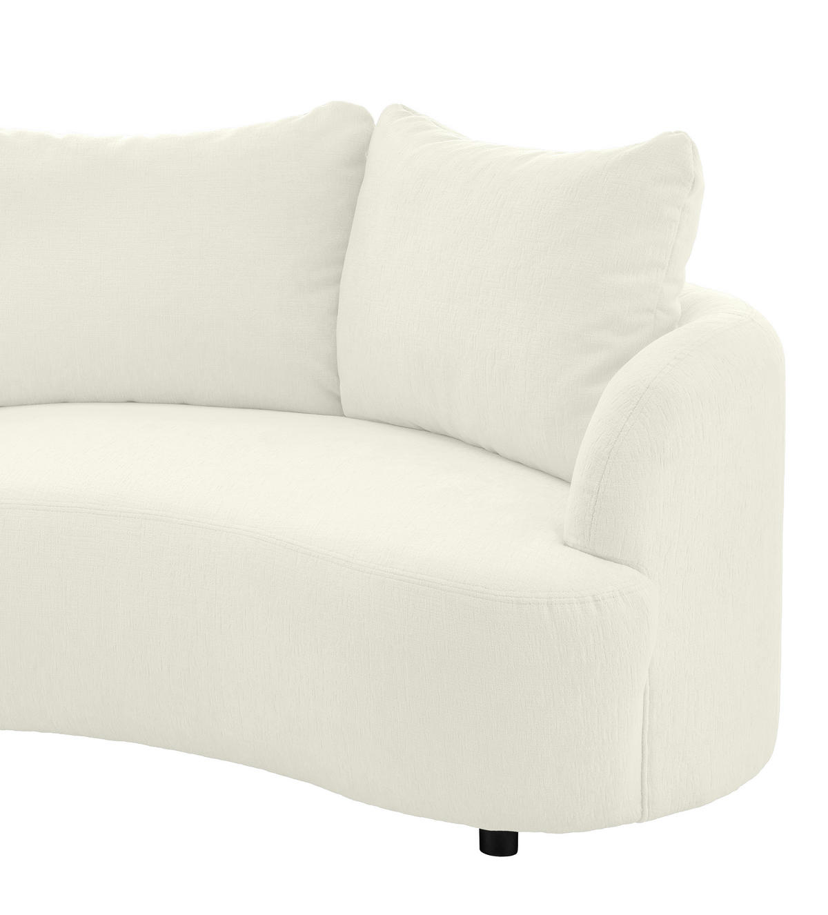 ECKSOFA in Mikrofaser Weiss  - Weiss/Schwarz, Modern, Kunststoff/Textil (250/139cm) - Livetastic