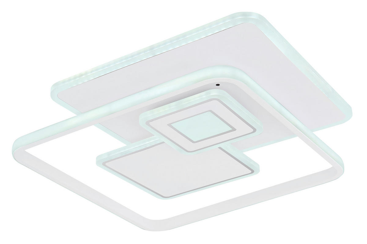 LED-DECKENLEUCHTE 50,3/50,3/6 cm    - Opal/Weiß, KONVENTIONELL, Kunststoff/Metall (50,3/50,3/6cm) - Globo