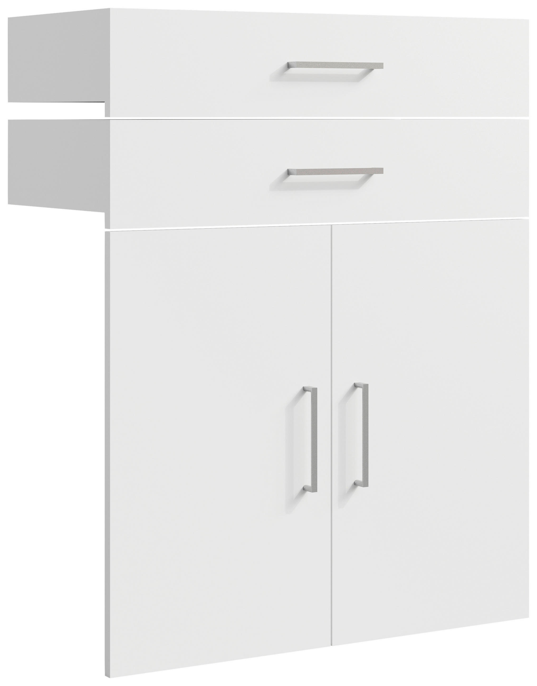 TÜRENSET 78,4/100,6/37 cm   - Silberfarben/Weiß, Natur, Holzwerkstoff/Metall (78,4/100,6/37cm) - Linea Natura