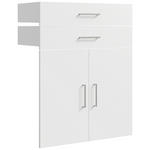 TÜRENSET 78,4/100,6/37 cm   - Silberfarben/Weiß, Natur, Holzwerkstoff/Metall (78,4/100,6/37cm) - Linea Natura