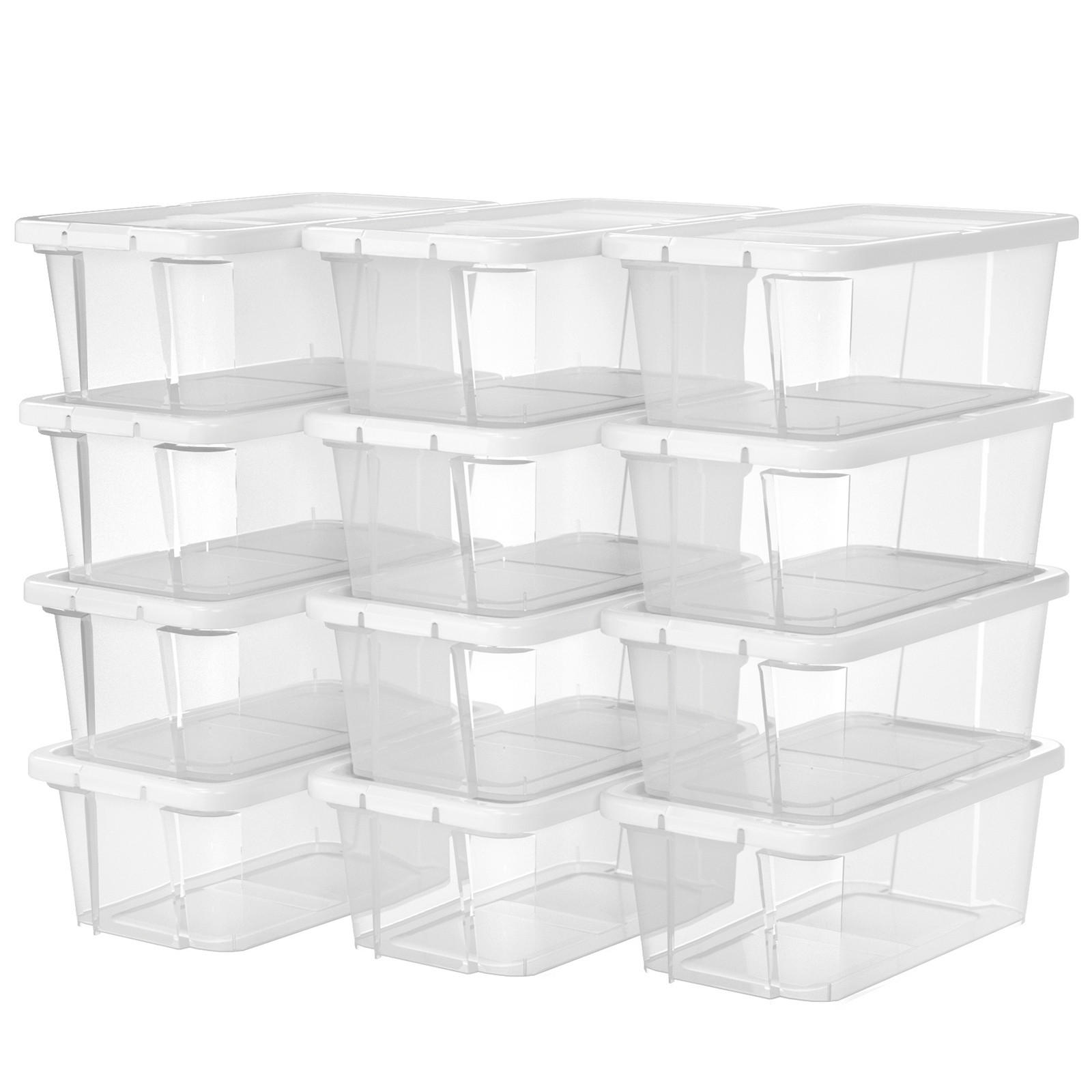 Boxxx Schuhbox Songmics Weiß, Transparent 29.5x12.5x16.5 cm