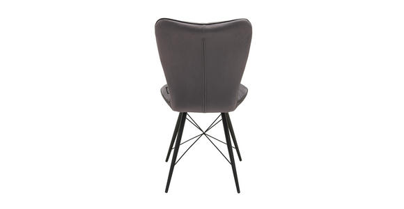 STUHL in Metall, Textil Grau, Schwarz - Schwarz/Grau, Design, Textil/Metall (49/90/61cm) - Hom`in