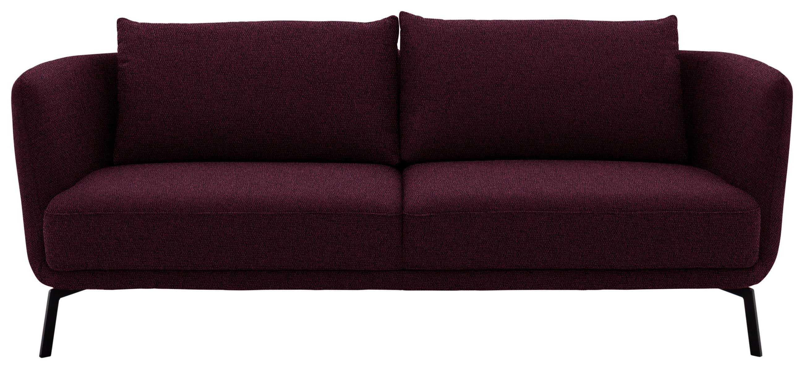 3-SITZER-SOFA Flachgewebe Beere  - Beere/Schwarz, Design, Textil/Metall (210/71/91cm) - Schöner Wohnen