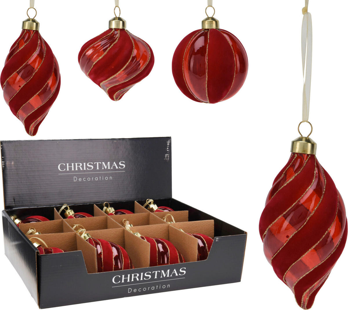 FÜGGŐDÍSZ - színes, Basics, Üveg (8cm)