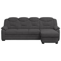 ECKSOFA in Mikrofaser Anthrazit  257/162 cm  - Anthrazit/Schwarz, Basics, Kunststoff/Textil (257/162cm) - MID.YOU
