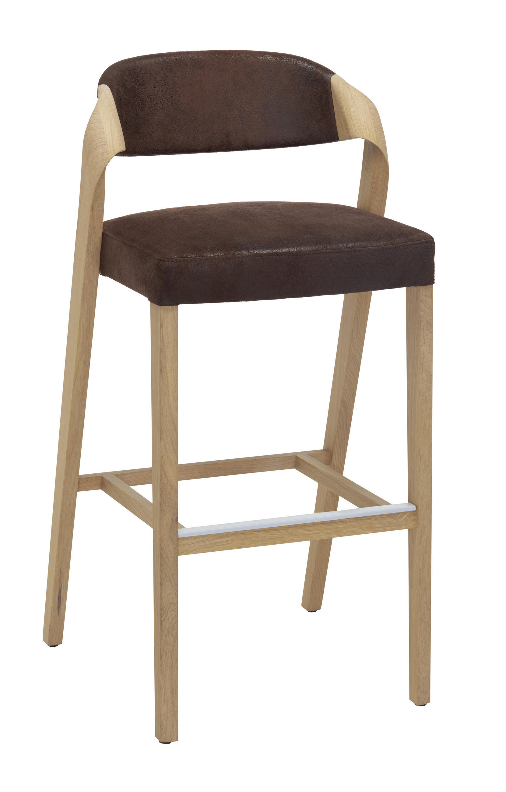 BARHOCKER in Holz, Textil Braun, Eichefarben  - Eichefarben/Braun, Design, Holz/Textil (52/103/51,5cm) - Voglauer
