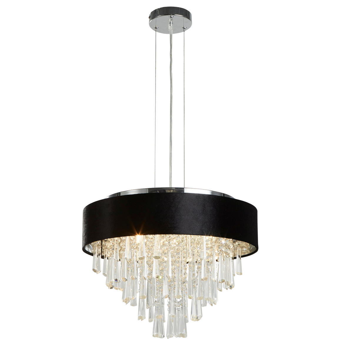 PENDELLEUCHTE Glamour 45.5/35/45.5 cm   - Chromfarben, MODERN, Glas/Metall (45.5/35/45.5cm) - Searchlight