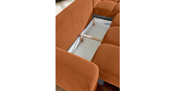 ECKSOFA Rostfarben Flachgewebe  - Rostfarben/Schwarz, KONVENTIONELL, Kunststoff/Textil (274/174cm) - Carryhome