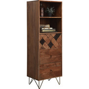 KOMODA, akácie, barvy akácie, bronzová - bronzová/barvy mosazi, Trend, kov/dřevo (50/153/43cm) - Ambia Home