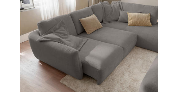 ECKSOFA  in Chenille Grau  307/224 cm  - Schwarz/Grau, KONVENTIONELL, Kunststoff/Textil (307/224cm) - Hom`in