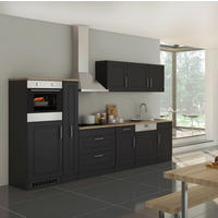 KÜCHENBLOCK 330 cm   Graphitfarben, Sonoma Eiche  - Alufarben/Graphitfarben, Modern, Holzwerkstoff/Metall (330cm) - Held