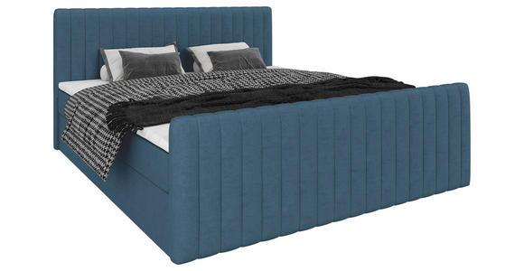 BOXBETT 180/200 cm  in Blau  - Blau/Schwarz, Basics, Kunststoff/Textil (180/200cm) - Carryhome
