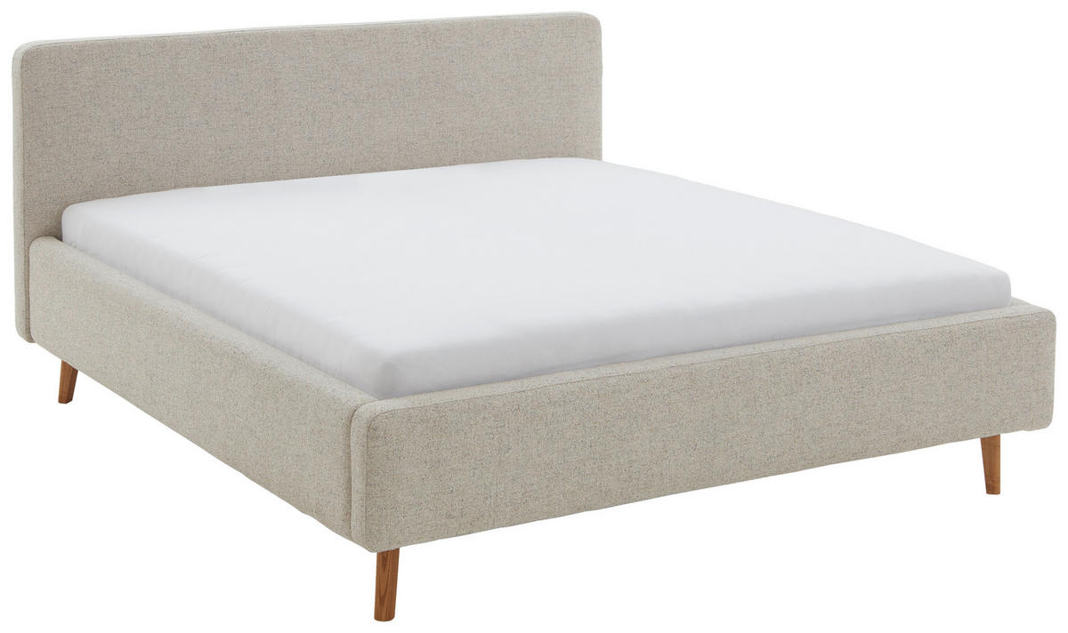 POLSTERBETT 180/200 cm  in Beige  - Eichefarben/Birkefarben, Design, Holz/Textil (180/200cm) - MID.YOU