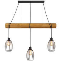 HÄNGELEUCHTE 115/16/150 cm   - Schwarz, Trend, Holz/Metall (115/16/150cm) - Collet's Monde