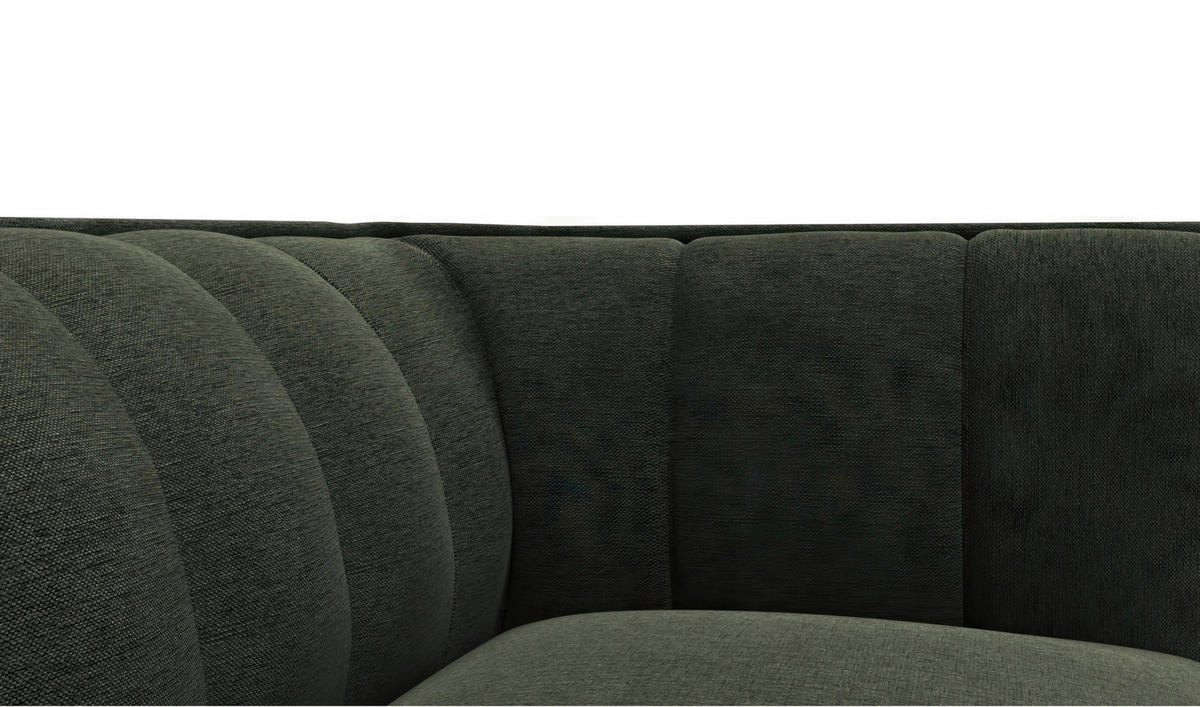 2,5-SITZER Chenille, Webstoff, Flachgewebe Waldgrün  - Waldgrün/Schwarz, Design, Holz/Textil (179/75/91cm) - Livetastic