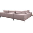 ECKSOFA  in Leinwand Altrosa  271/318 cm  - Schwarz/Altrosa, Design, Textil/Metall (271/318cm) - Belluti