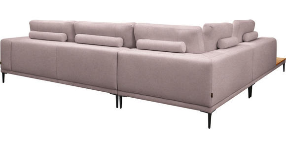 ECKSOFA  in Leinwand Altrosa  271/318 cm  - Schwarz/Altrosa, Design, Textil/Metall (271/318cm) - Belluti