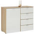 KOMMODE 100/80/42 cm - Eichefarben/Alufarben, MODERN, Glas/Holzwerkstoff (100/80/42cm) - Stylife KOMMODE 100/80/42 cm - Eichefarben/Alufarben, MODERN, Glas/Holzwerkstoff (100/80/42cm) - Stylife