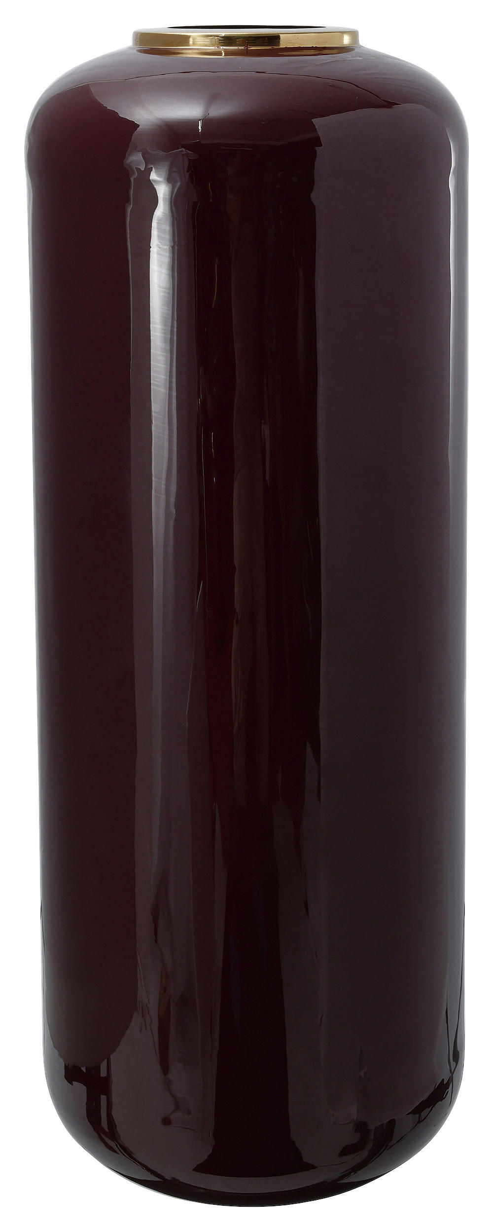 BODENVASE  - Beere/Goldfarben, Trend, Metall (30/81cm) - Kayoom
