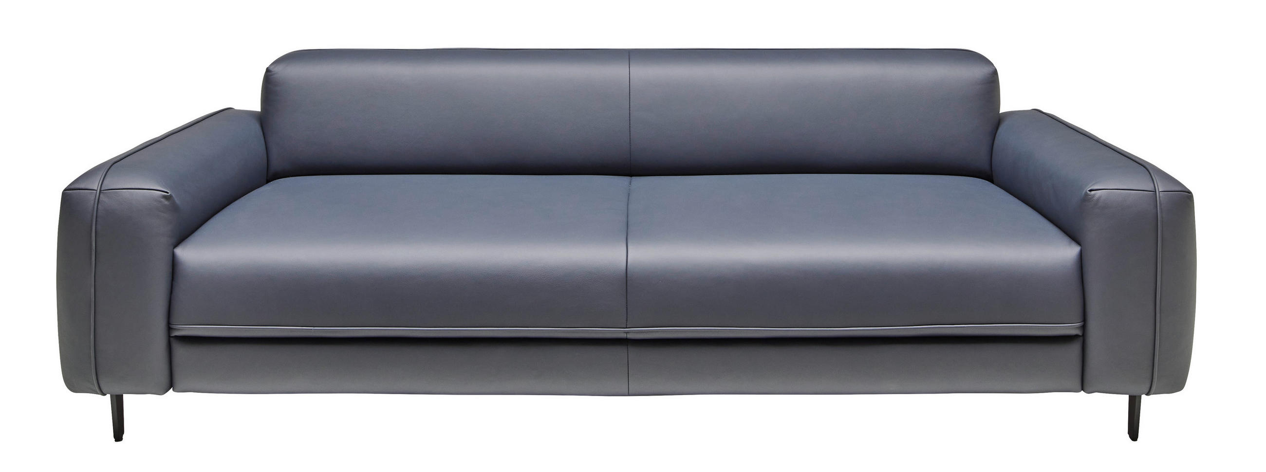 3-SITZER-SOFA in Echtleder Dunkelblau  - Anthrazit/Dunkelblau, Design, Leder/Metall (230/70/109cm) - Johann Jakob