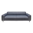 3-SITZER-SOFA in Leder Dunkelblau  - Anthrazit/Dunkelblau, Design, Leder/Metall (230/70/109cm) - Johann Jakob