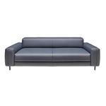 3-SITZER-SOFA in Leder Dunkelblau  - Anthrazit/Dunkelblau, Design, Leder/Metall (230/70/109cm) - Johann Jakob