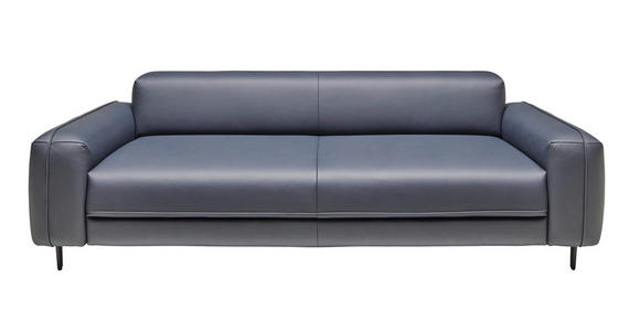3-SITZER-SOFA in Leder Dunkelblau - Anthrazit/Dunkelblau, Design, Leder/Metall (230/70/109cm) - Johann Jakob