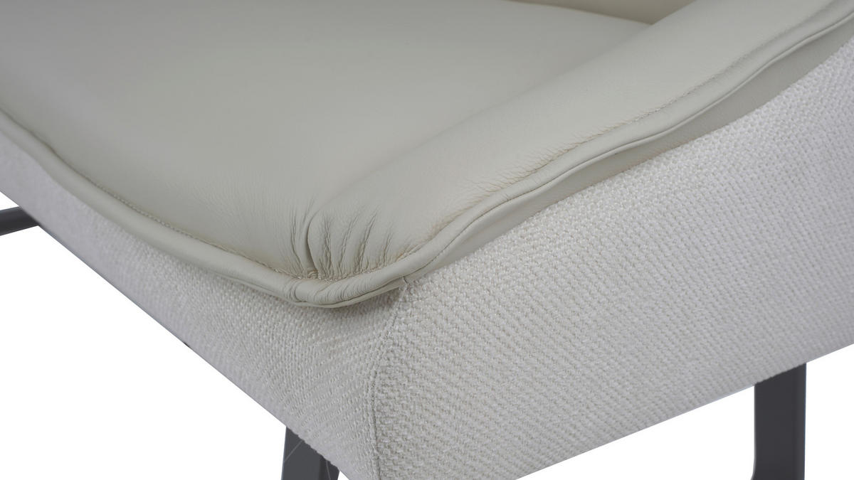 ECKBANK 237/178 cm Struktur Echtleder Schwarz, Beige   - Beige/Schwarz, Design, Leder/Textil (237/178cm) - Novel