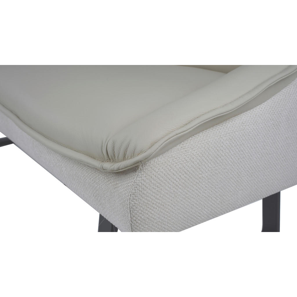 Thumbnail - Novel Eckbank, Schwarz, Beige, Metall, Textil, Leder, Echtleder, Rindleder, 5-Sitzer, Eckteil, 237x178 cm, Esszimmer, Bä...