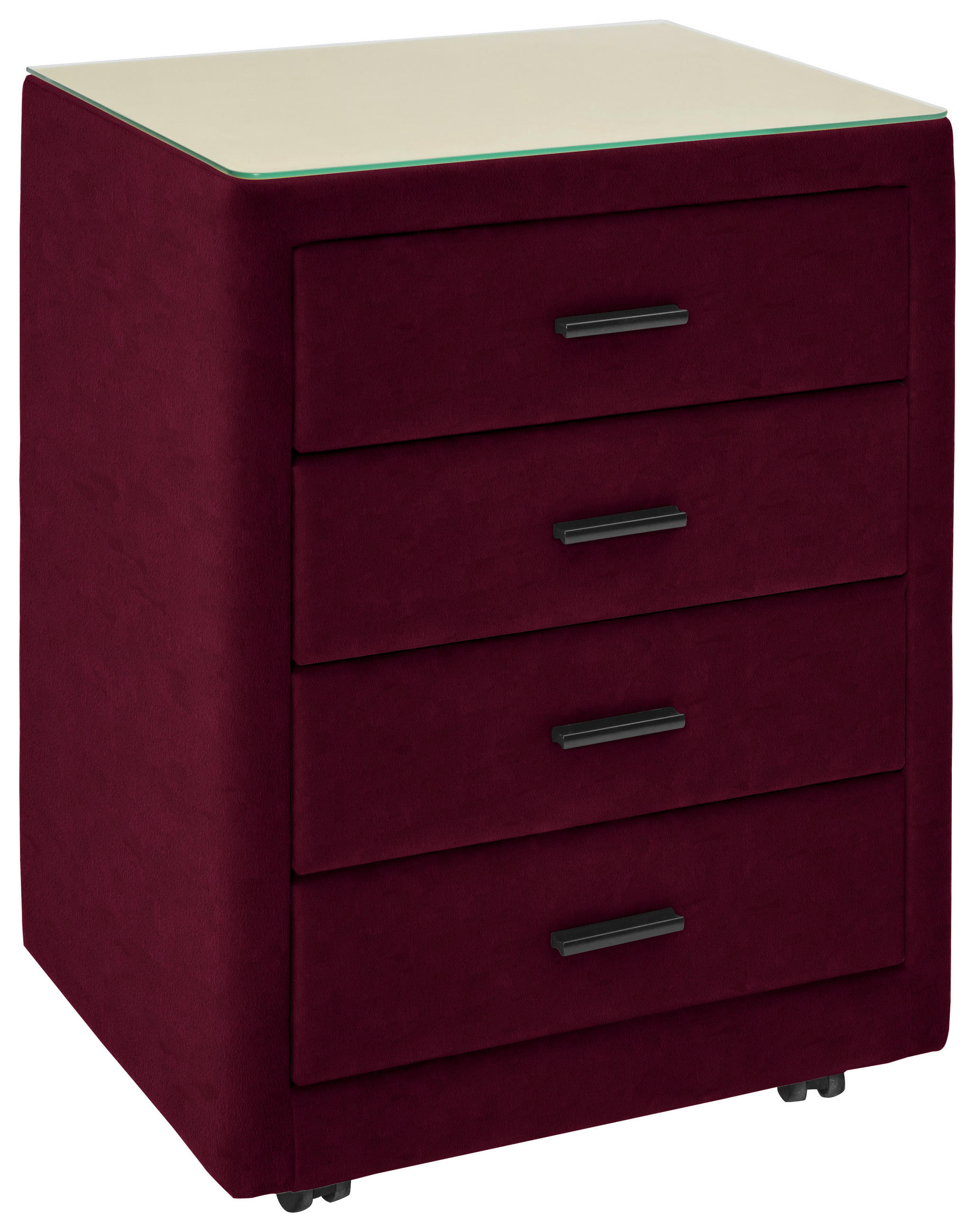 Thumbnail - Dieter Knoll Boxspringbett, Bordeaux, Textil, H2 + H3, 7-Zonen, Höhe ca. 19 cm, 180x200 cm, Matratze, gepolstertes Kopft...