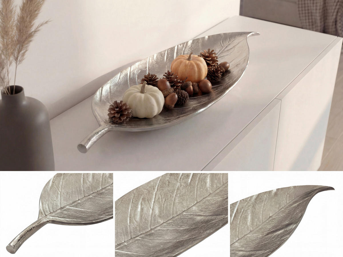 DEKOSCHALE - Silberfarben, Design, Metall (61/4/18cm) - Livetastic