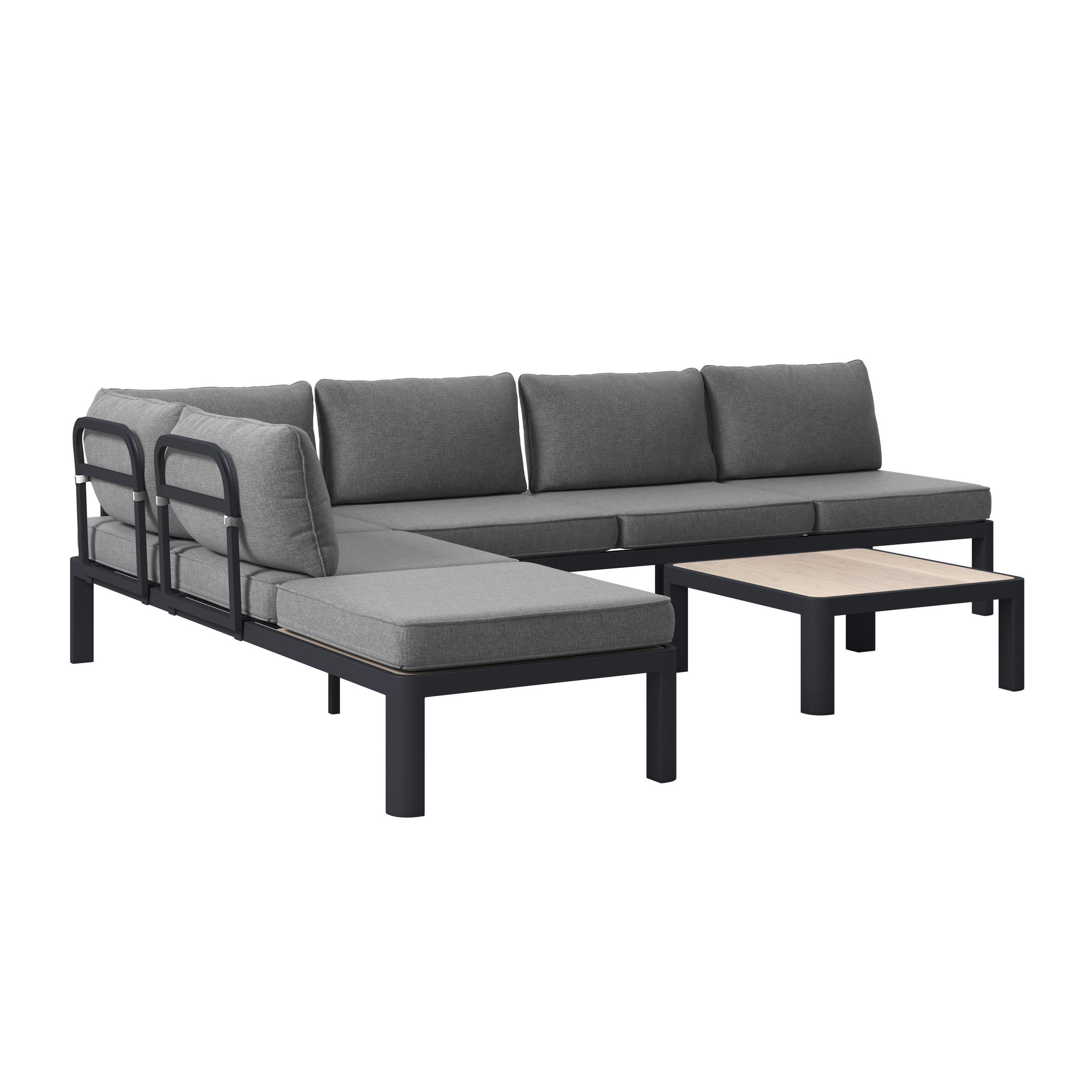 LOUNGE GARNITÚRA  300/222 cm   - natúr/sötétszürke, Design, műanyag/textil (300/222cm) - Ambia Garden